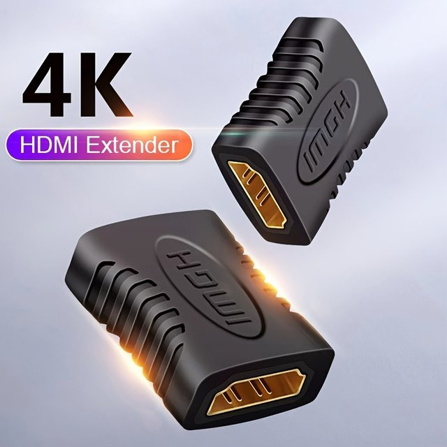 deepartner HDMI Verlängerungsadapter Buchse auf Buchse in Schwarz für Monitor, Laptop, PC und TV - Bild 1
