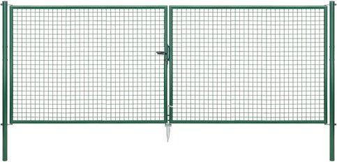 GAH ALBERTS Doppeltor Wellengitter aus Stahl in Grün, B: 400,4 cm, H: 150 cm - Bild 1