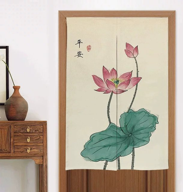 VIKAMA Orientalischer Halbvorhang für Badezimmer, Küche oder Schlafzimmer, Stoffpaneel, Breite: 80 cm, Höhe: 130 cm - Bild 1