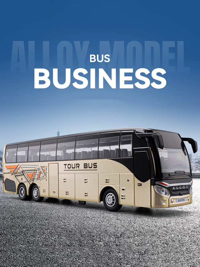 DUFFDUN Business Bus Modell Spielzeugauto, 1:30, Metall, mit Musik und Licht - Bild 5