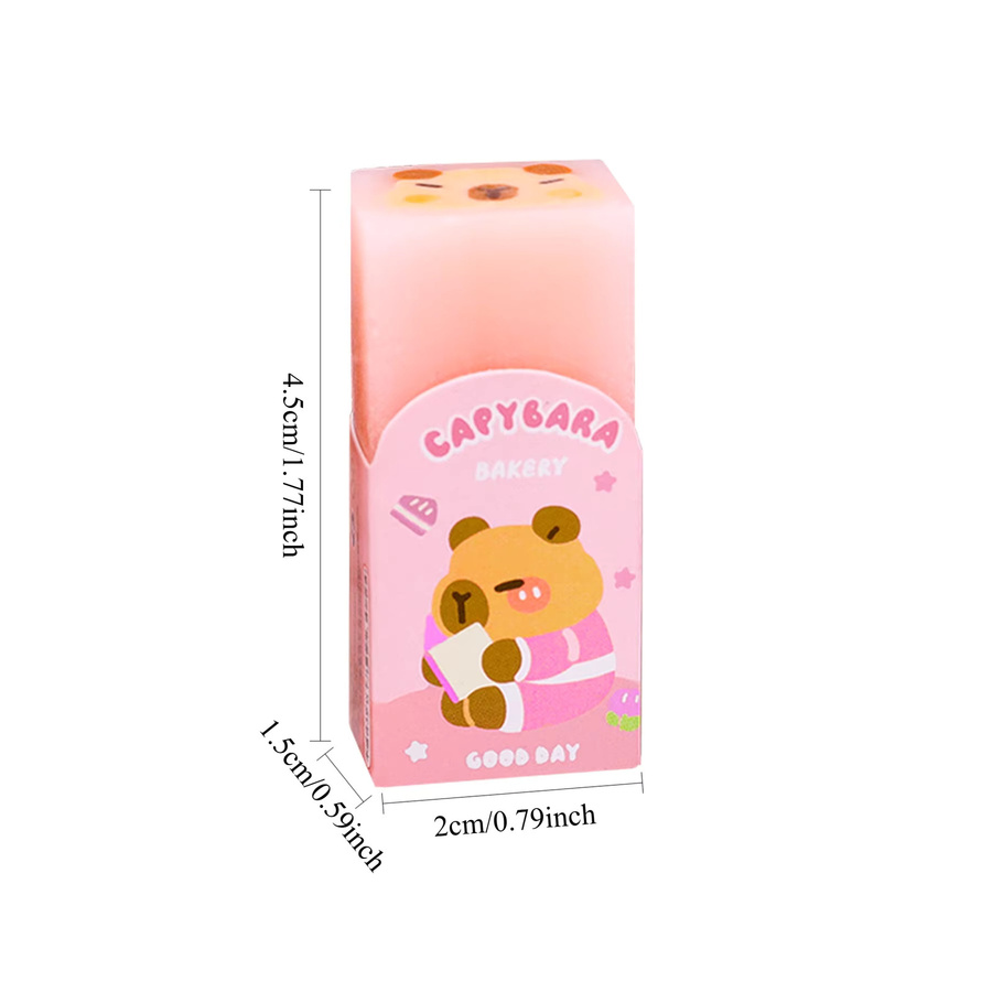 Sandwich-Radiergummis mit Capybara-Motiv in Mehrfarbig für Grundschulkinder - Bild 4