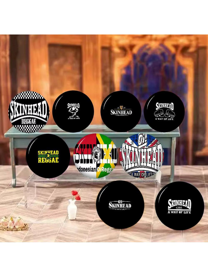 Cartoon-Brosche Skinhead A Way of Life, runde Anstecknadel, 32/44/58 mm - Bild 7