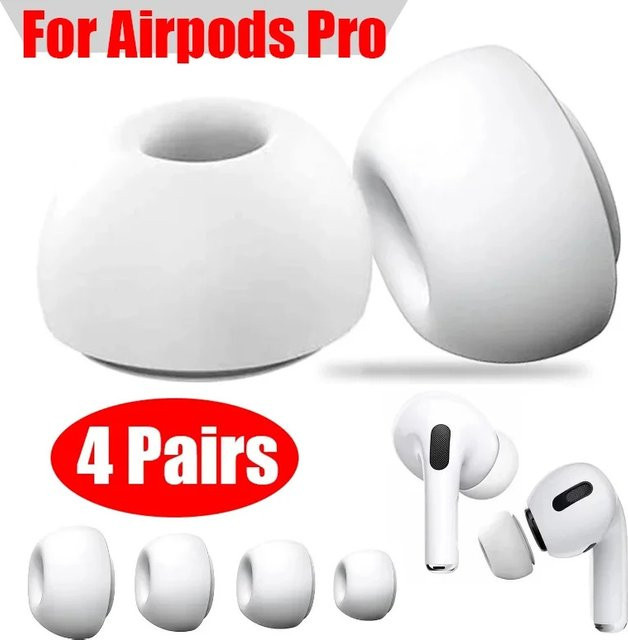 Apple Silikon-Ohrstöpsel-Ersatz für AirPods Pro 1. und 2. Generation, In-Ear-Aufsätze in Weiß, Größen XS/S/M/L - Bild 1