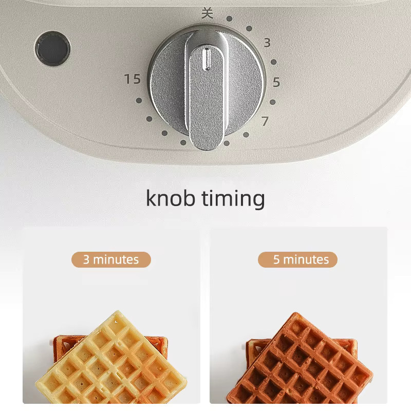 kbxstart Elektrischer Multi-Bäcker Sandwichmaker und Waffeleisen mit 600 W in Weiß - Bild 3
