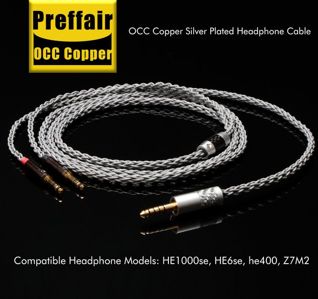 Preffair 8-adriges symmetrisches OCC Audiokabel mit 4,4 mm, 2,5 mm und 3,5 mm Anschlüssen - Bild 1