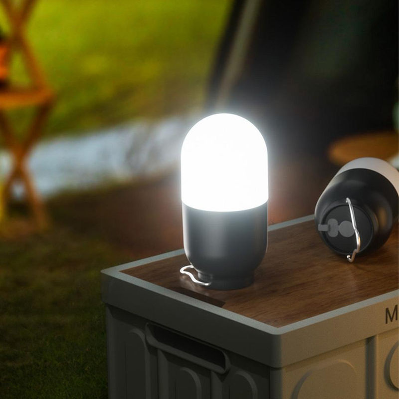 TOMTOP JMS Tragbare LED Camping Lampe mit USB-C wiederaufladbarem Akku für Outdoor und Notfall, weiß/schwarz - Bild 8