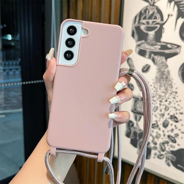 Weiche Umhängetasche für Samsung Galaxy S25 Ultra S24 S23 S22 S21 Plus FE A55 A35 A25 A15 A54 A34 A06 A05 A05S in Pink - Bild 1