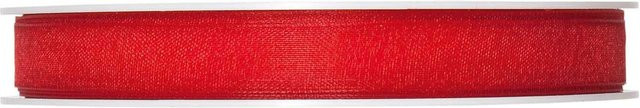 Halbach Organzaband Rolle in Rot mit 10 mm Breite und 10 m Länge - Bild 1