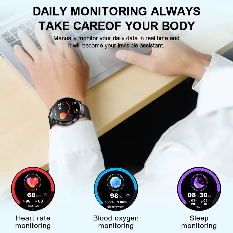 LIGE 2-in-1 Smartwatch und TWS Bluetooth Kopfhörer mit 1,85 Zoll Display, Herzfrequenzmesser und Telefonfunktion in Schwarz oder Silber - Bild 4