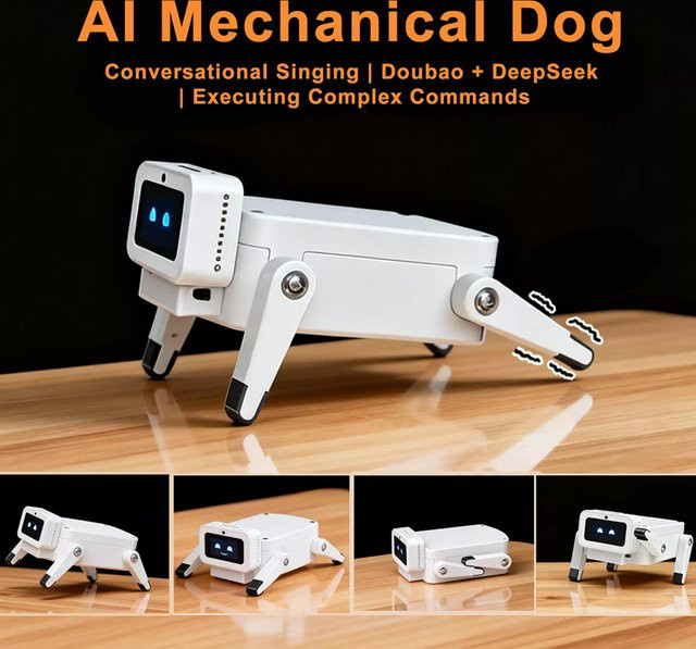 luxuglow ESP32-Hi Mechanischer Hund, KI-Sprachchat-Roboter, Rosa / Pink, Weiß - Bild 1