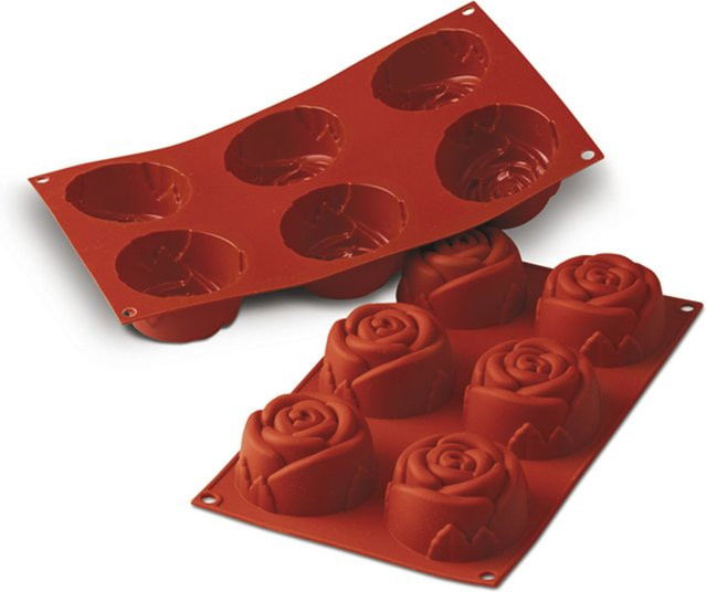 Schneider Silikonbackform Rose, rot, 115 ml, B/T/H: 17,5 x 30 x 4 cm - Bild 1