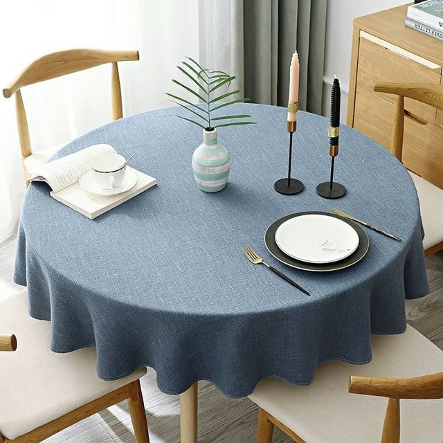 Runde Tischdecke von A Family Of Home Textiles in Blau, Durchmesser: 80 cm - Bild 1