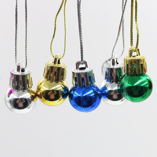 Bunte Weihnachtskugeln von RIBBON HOUSE, 24 Stück, Multicolor und Gold, Durchmesser: 2 cm - Bild 1