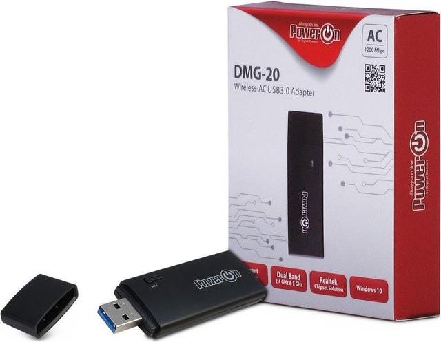 Inter-Tech DMG-20 Netzwerkadapter USB 3.0 Wi-Fi 5 Dual-Band Schwarz - Bild 1