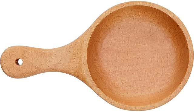 CosyHome Holzschale mit Griff in Beige für Salat, Obst oder Suppe - Bild 1