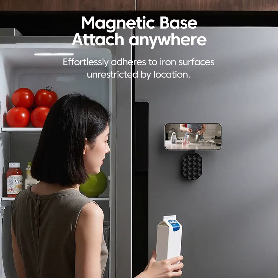 Olaf 3-in-1 Magnetischer Saugnapf-Ständer, 360 Grad drehbarer und faltbarer Smartphone-Halter in Schwarz - Bild 4