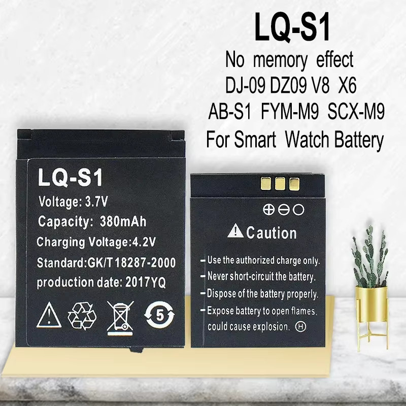 LQ-S1 Smartwatch-Akku 3,7V 380mAh in Schwarz für DZ09 V8 X6 und weitere Modelle - Bild 3