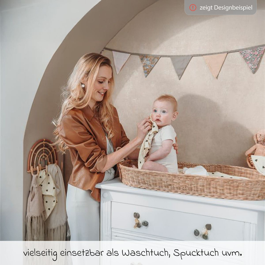 Meyco Mulltuch 3er Pack aus Musselin in Beige und Braun mit Motiv Bear, B/B/B: 30 x 30 x 30 cm - Bild 2