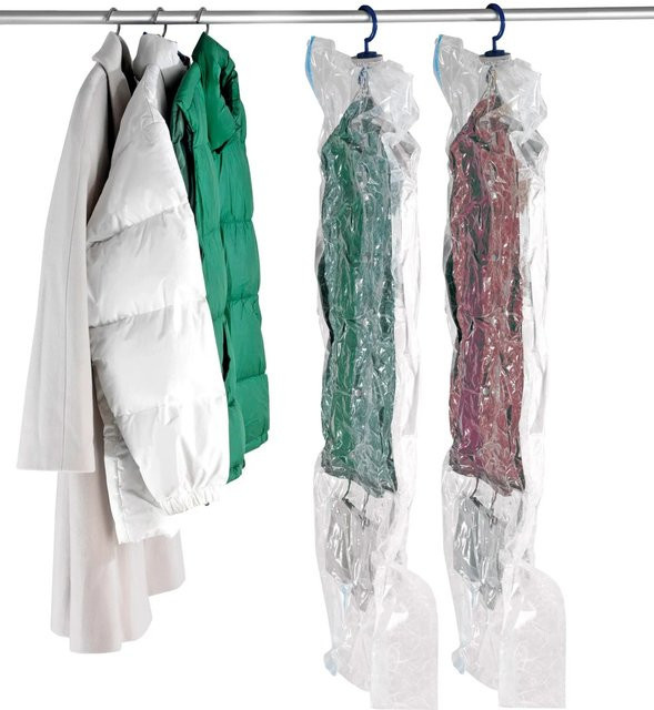 Wenko Vakuum Raumspar-Kleidersack-Set aus transparentem Kunststoff, 2er Set, Größe L und XL - Bild 1