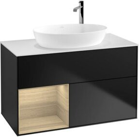 V&B Waschtischunterschrank Finion 100 Wandbeleuchtung in Weiß lackiert, Breite: 100 cm, Tiefe: 50,1 cm, Höhe: 50,1 cm - Bild 1