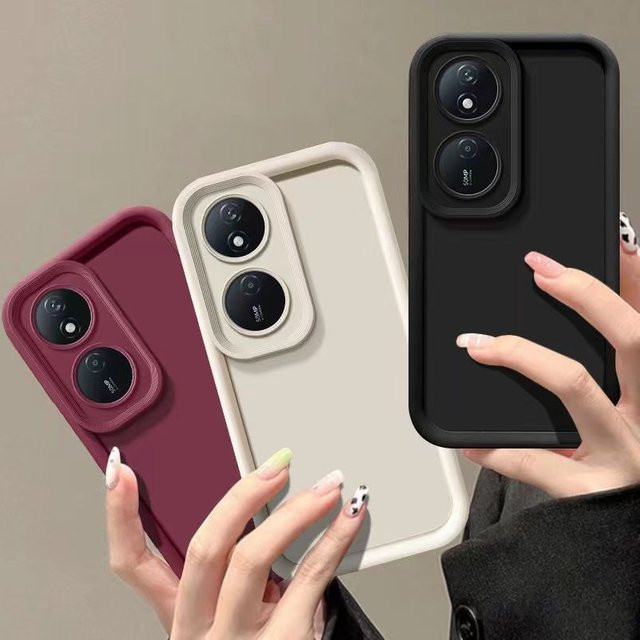 Luxuriöse matte Handyhülle für Honor X7b 5G in Schwarz mit Anti-Fall-Schutz - Bild 1