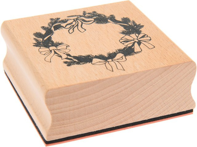 Rico Design Paper Poetry Stempel Put a Bow on It Kranz mit Schleifen aus Holz - Bild 1