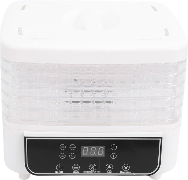 Aimo Lebensmitteltrockner mit Touch-Steuerung, 160W, 6 Etagen, Einstellbare Temperatur und Timer, Weiß - Bild 1