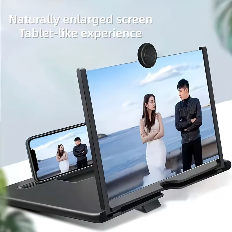 Ultra-HD 3D Smartphone Bildschirmverstärker 12 Zoll Pro in Schwarz für Filme und Videos mit faltbarem Ständer und Kompatibilität für alle Smartphones - Bild 2