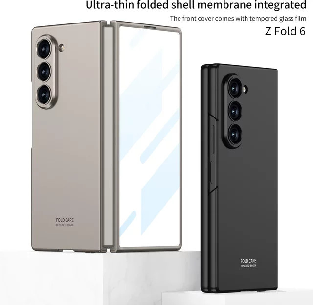 Ultra Thin Hard PC Schutzhülle für Samsung Galaxy Z Fold 6, Z Fold 5 und Z Fold 4 inklusive Displayschutzfolie in Silber - Bild 1