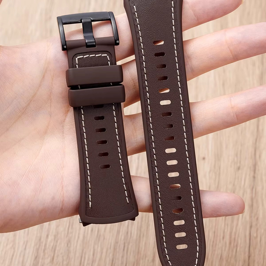 CHIICSMART Uhrenarmband Leder, Schwarz, Unisex - Bild 4