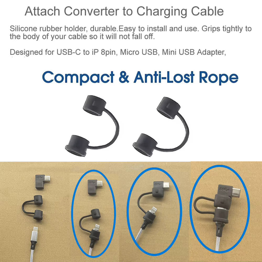 USB-C auf Lightning Adapter Konverter in Schwarz für iPhone, Samsung und Xiaomi Mobile Zubehör - Bild 3