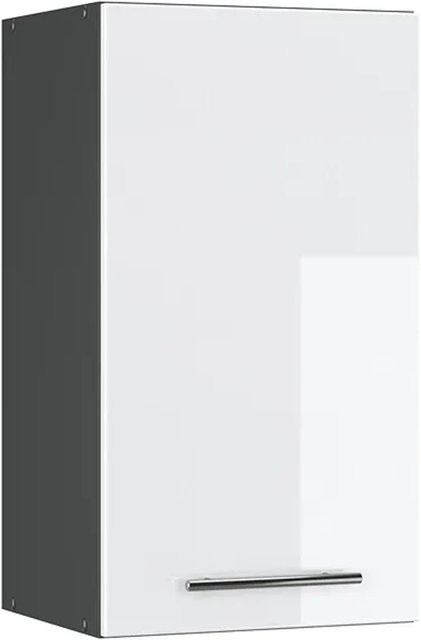 Vicco Hängeschrank Fame-Line Küchenschrank Weiß Hochglanz und Anthrazit mit Soft-Close-Türen und Regalböden, Breite: 40 cm - Bild 2