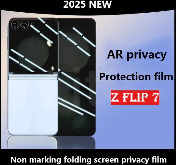 Samsung Galaxy Z Flip 7 SE Sichtschutzfolien-Set mit Anti-Spionage-Funktion: Interne Displayfolie und vordere Hydrogelfolie, transparent - Bild 1