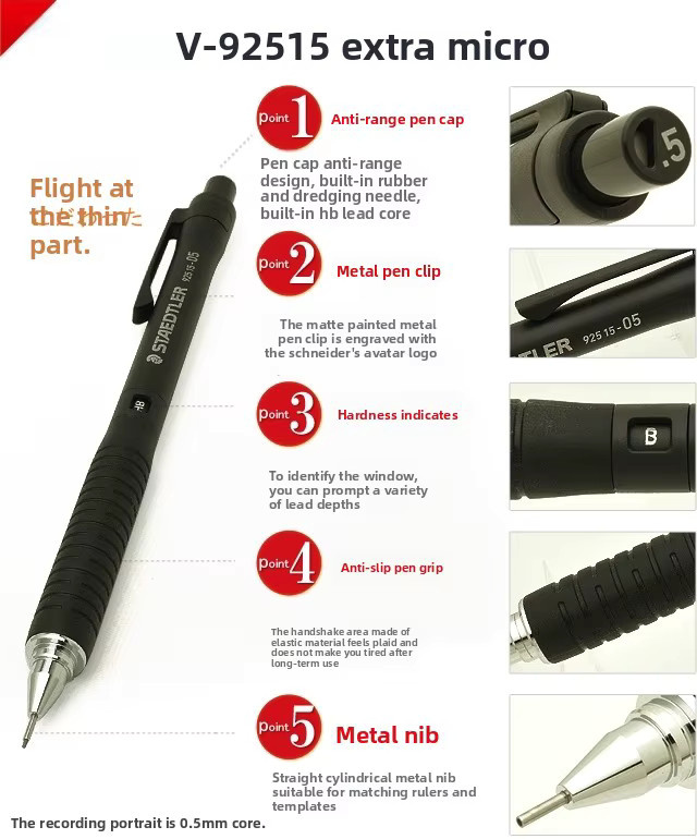 STAEDTLER 925 15 Druckbleistift Schwarz für Büro und Schule - Bild 5