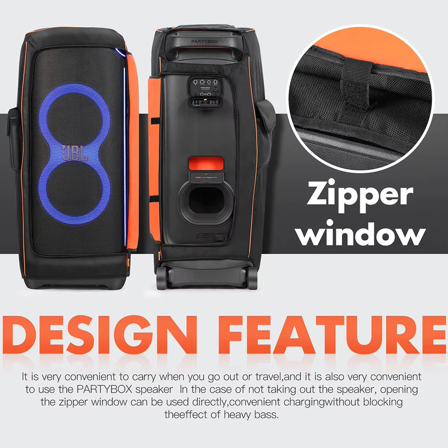 Wasserdichte Staubschutzhülle aus Nylongewebe als Multifunktionstasche für JBL Partybox Ultimate Speaker in Schwarz - Bild 3