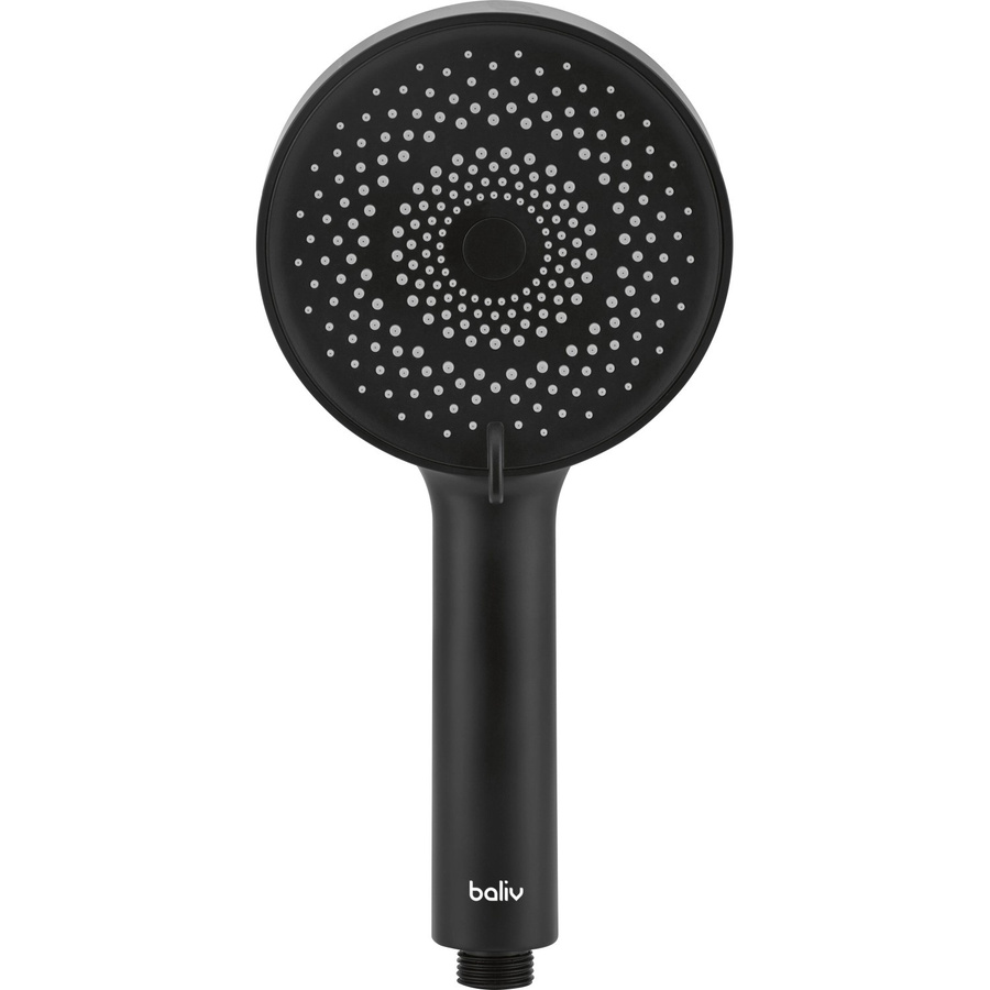 baliv Wassersparende Handbrause HBR-120.401 Rund in Schwarz Matt mit Anti-Limescale-Funktion, Durchmesser: 12,0 cm - Bild 2