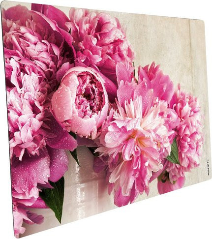 mySPOTTI Mini-Spritzschutz Pfingstrose in Pink und Weiß aus Aluverbund, B/T/H: 41,0 x 59,0 x 0 cm - Bild 1