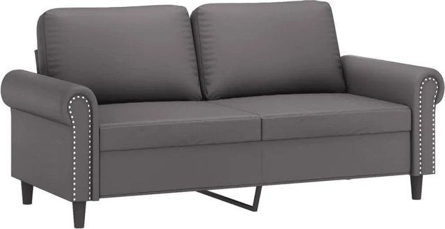 vidaXL 2-Sitzer-Sofa Grau aus Kunstleder mit Metallrahmen und Armlehnen - Bild 1