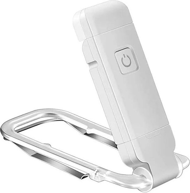 Meiteai-Home USB-wiederaufladbares LED-Buchlicht mit Clip für Augenschutz, tragbare Leseleuchte in Weiß - Bild 1