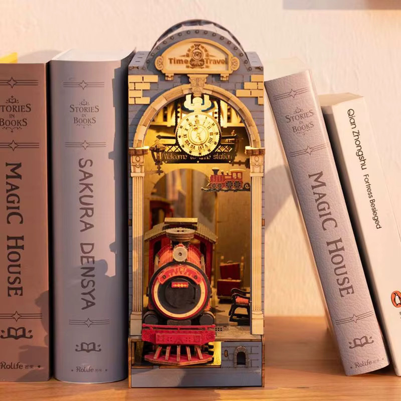 Robotime Rolife Book Nook DIY Puppenhausmöbel Modellbausatz mit LED-Licht, Multicolor - Bild 3