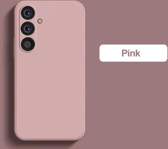 Stoßfeste Flüssigsilikon-Schutzhülle für Samsung Galaxy S24 Ultra Plus, S24 Plus, S23 FE und weitere Modelle, Farbe: Pink - Bild 1