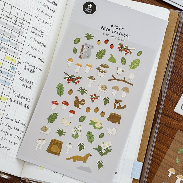 Suatelier Little Forest Koala Papieraufkleber für Scrapbooking und DIY Tagebuch, Mehrfarbig - Bild 1