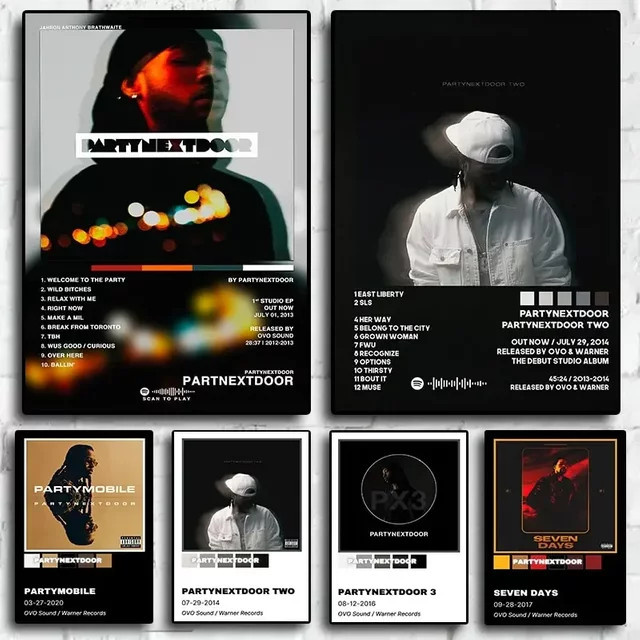 Retro Musik Album Cover Poster Partynextdoor Leinwand Kunst für deine ästhetische Zimmerdekoration - Bild 1
