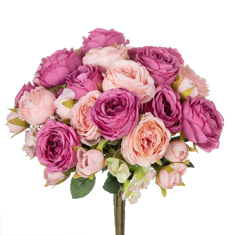 TTCY Künstliche Pfingstrosen aus Seide in Pink für deine Tischdekoration, Hochzeiten und Partys - Bild 3