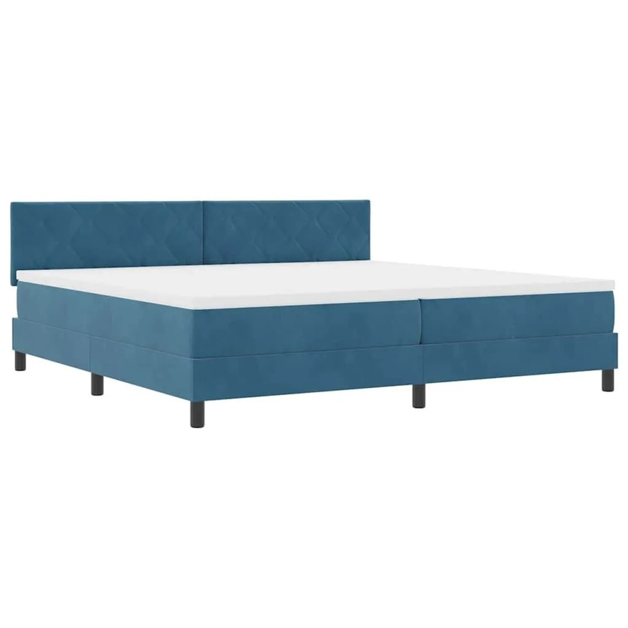 vidaXL LED Boxspringbett mit Matratze in Dunkelblau aus Samt, B/T/H: 200 x 200 x 280 cm - Bild 2