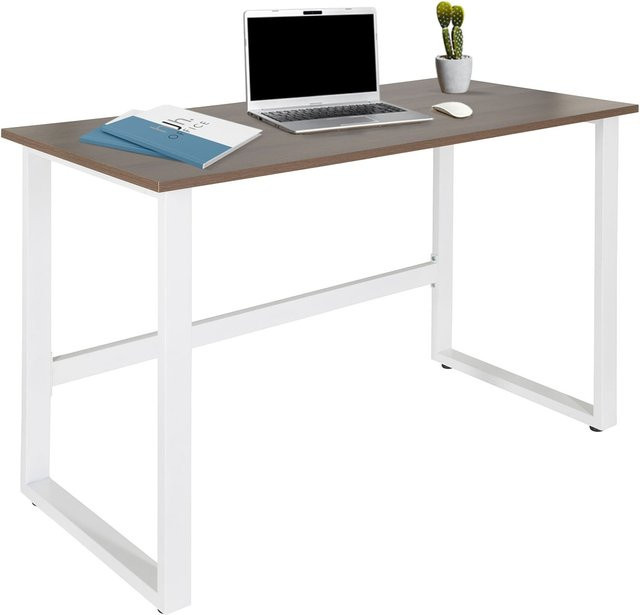 hjh OFFICE Schreibtisch WORKSPACE LIGHT aus melaminharzbeschichteter Spanplatte und pulverbeschichtetem Stahl - Bild 1