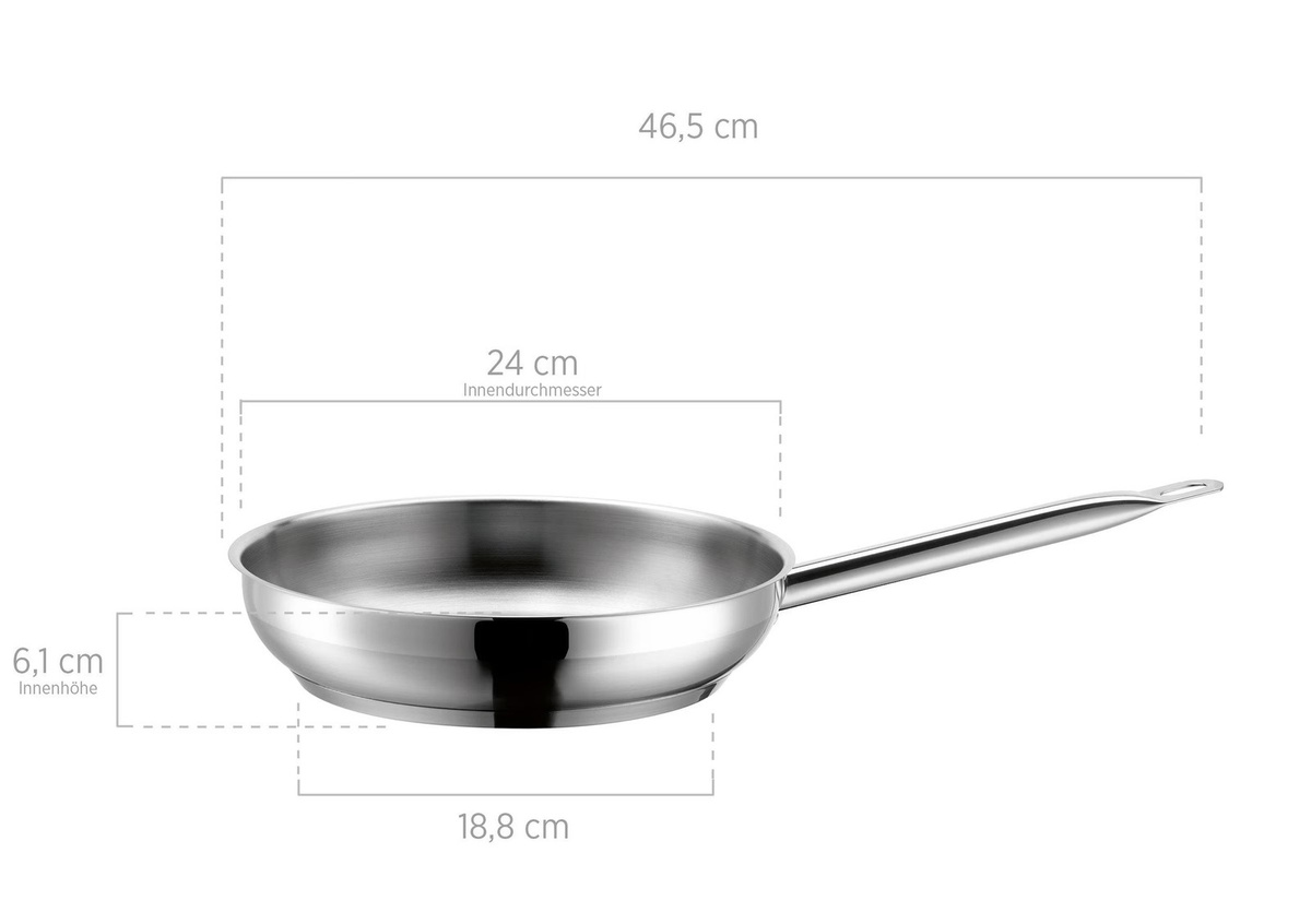 Mäser Bratpfanne PROFESSIONAL I aus Edelstahl in Silberfarben - Bild 2