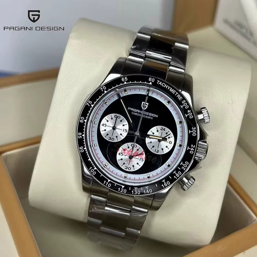 PAGANI DESIGN Chronograph, Quarz, Edelstahl, 40 mm, Schwarz, Herren - Bild 4