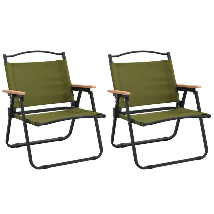 Furnicato Campingstuhl Klappstuhl aus Oxford-Gewebe und Stahl in Grün, B/T/H: 54 x 43 x 59 cm - Bild 2