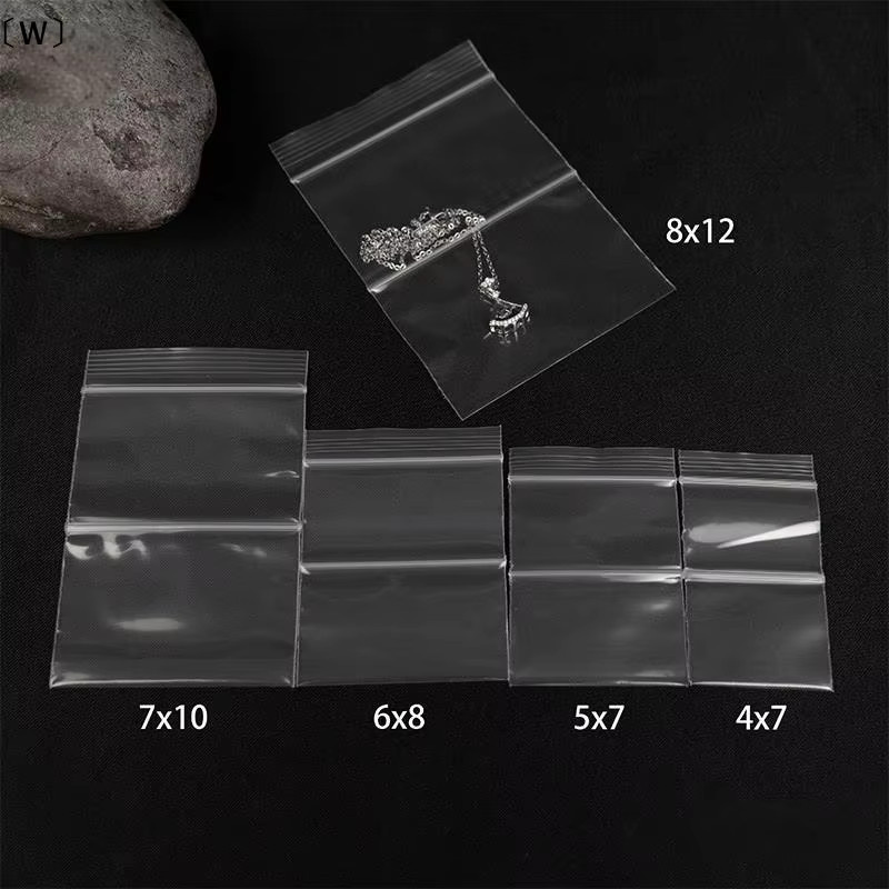 ieniaW Parque 200 Stück transparente Doppeltaschen-Druckverschlussbeutel aus Kunststoff zur Aufbewahrung von Perlen, Schmuck und Zubehör - Bild 1